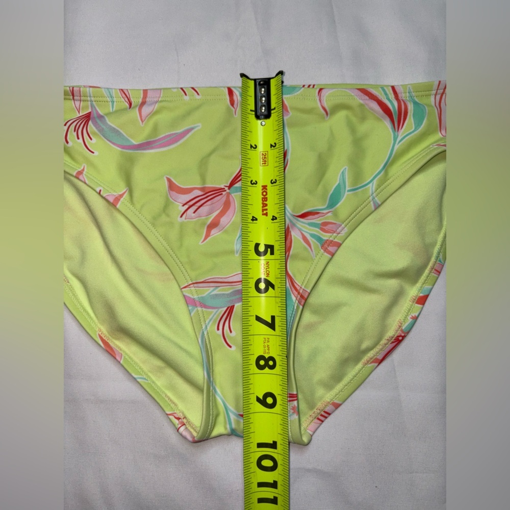 Ninety-Nine NWT Size XL Green & Pink Tropical Floral Bikini Bottoms - Picture 3 of 7